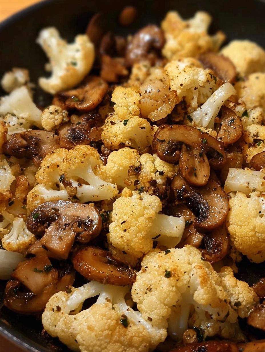 Garlic Cauliflower Mushroom Skillet