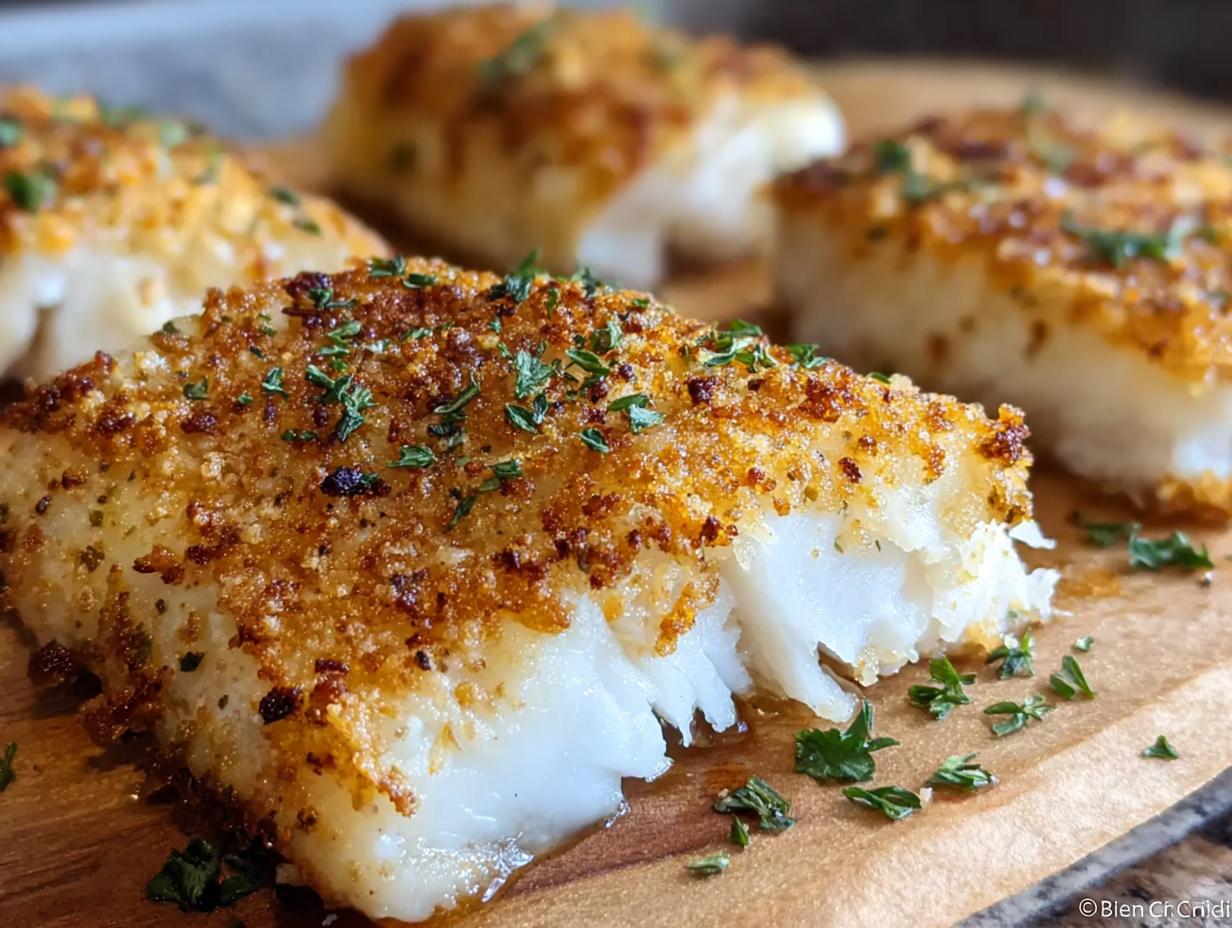 Garlic Parmesan Crusted Halibut: 1 Easy Recipe - Garlic Parmesan Crusted Halibut - additional detail