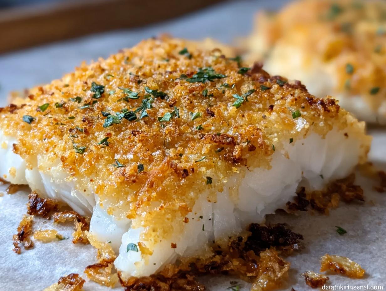 Garlic Parmesan Crusted Halibut