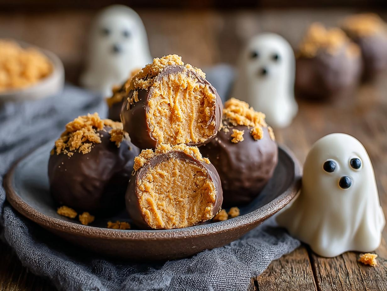 Ghostly Peanut Butter Balls