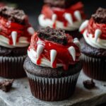 Halloween Vampire Bite Cupcakes