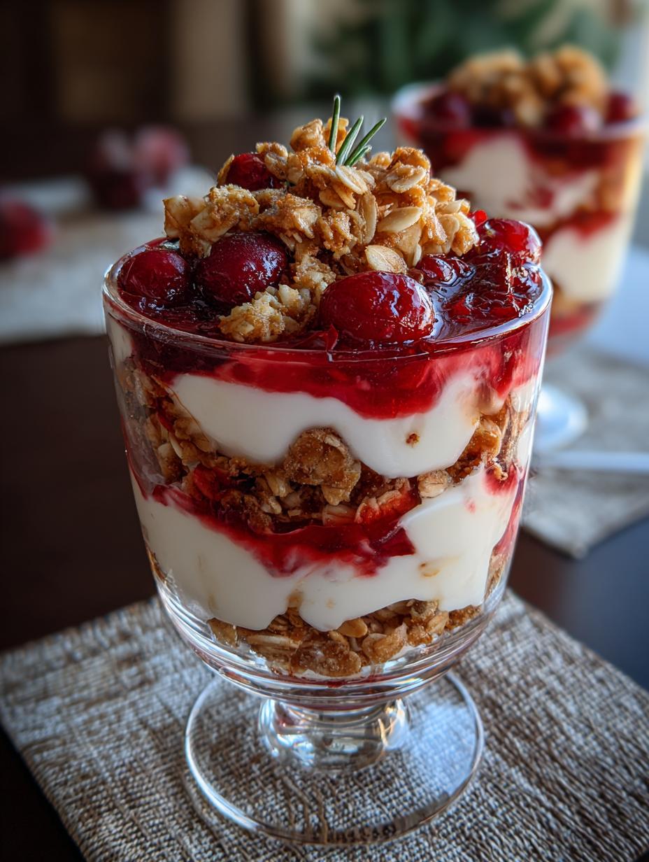 Holiday Yogurt Parfaits Cranberry