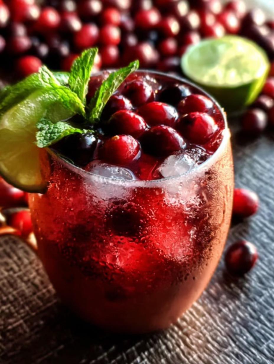 Low Calorie Cranberry Moscow: Refreshing & Guilt-Free - Garnished Low Calorie Cranberry Moscow Mule