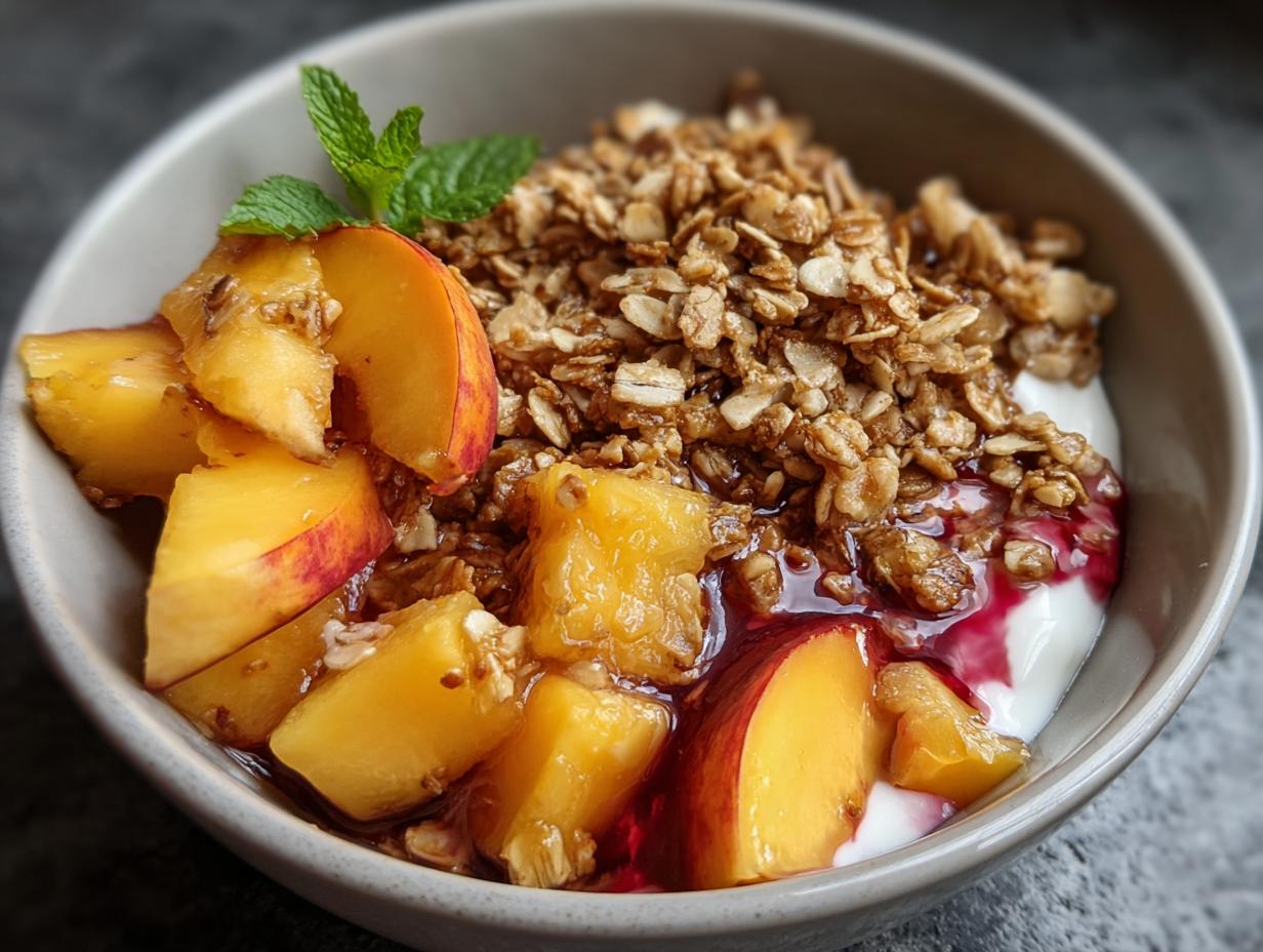 Peach Cobbler Greek Yogurt