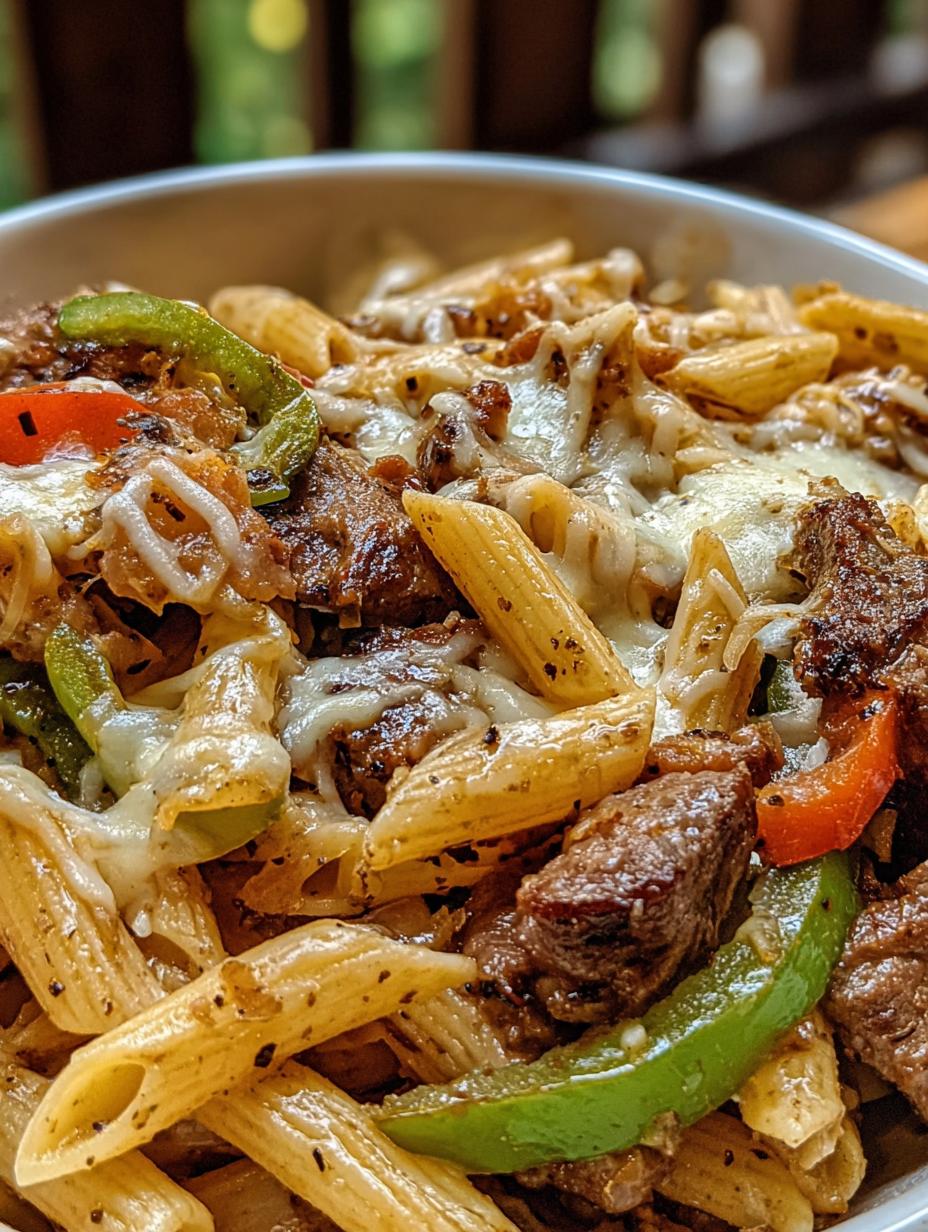 Philly Cheese Steak Pasta: 30-Minute Comfort Food - Philly Cheese Steak Pasta - additional detail