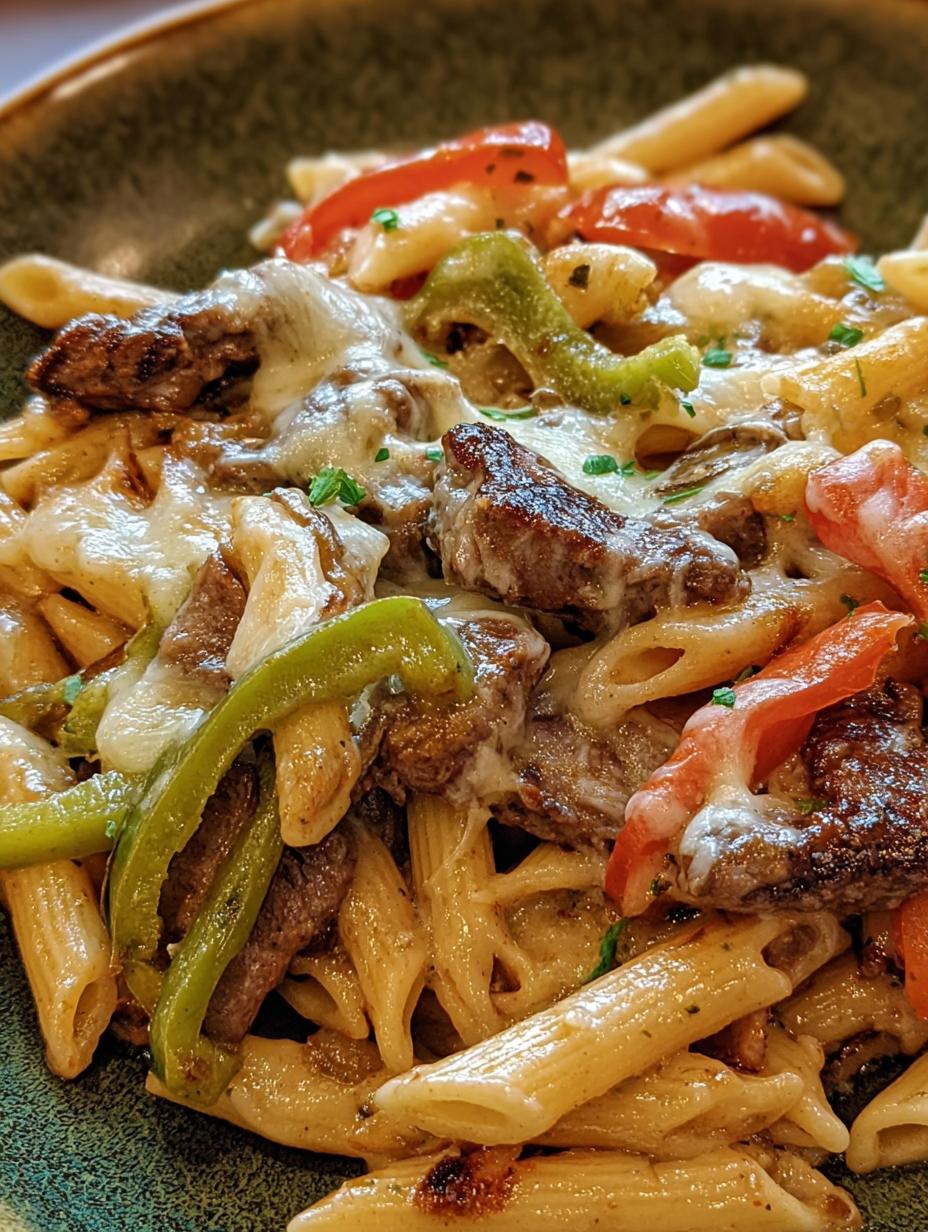 Philly Cheese Steak Pasta: 30-Minute Comfort Food - Philly Cheese Steak Pasta - additional detail