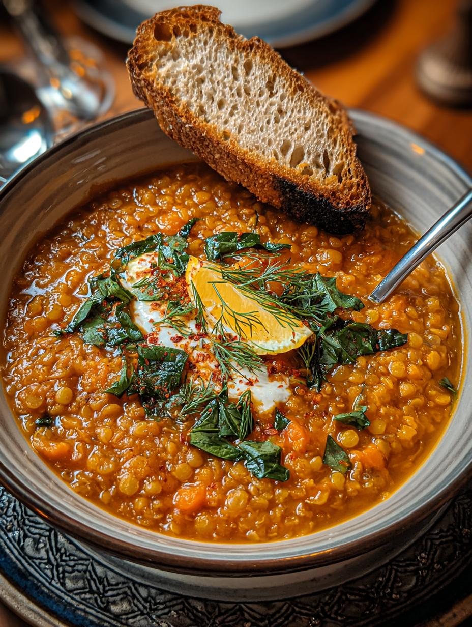 Spicy Lentil Soup Healthy: A vibrant bowl of hearty, flavorful soup