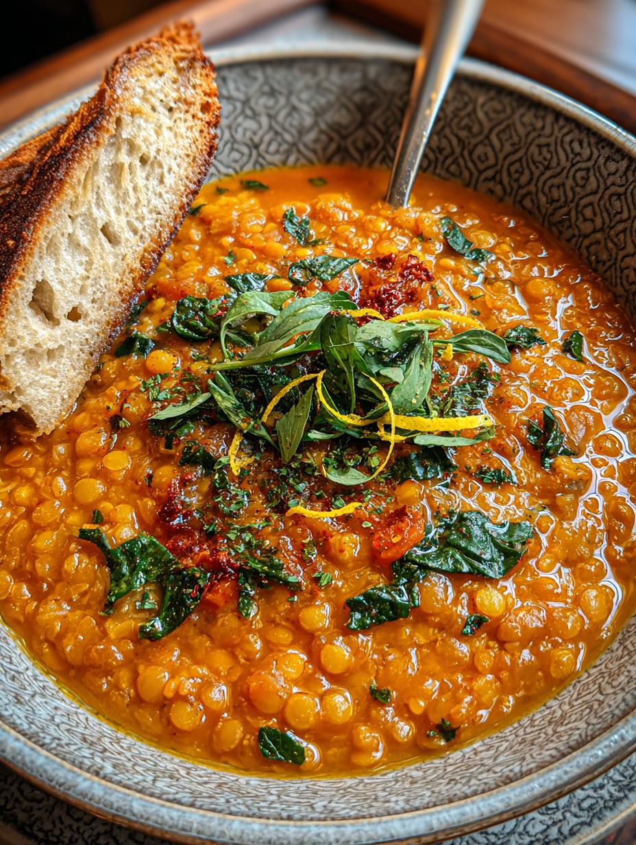 Spicy Lentil Soup Healthy: Ingredients laid out for preparation