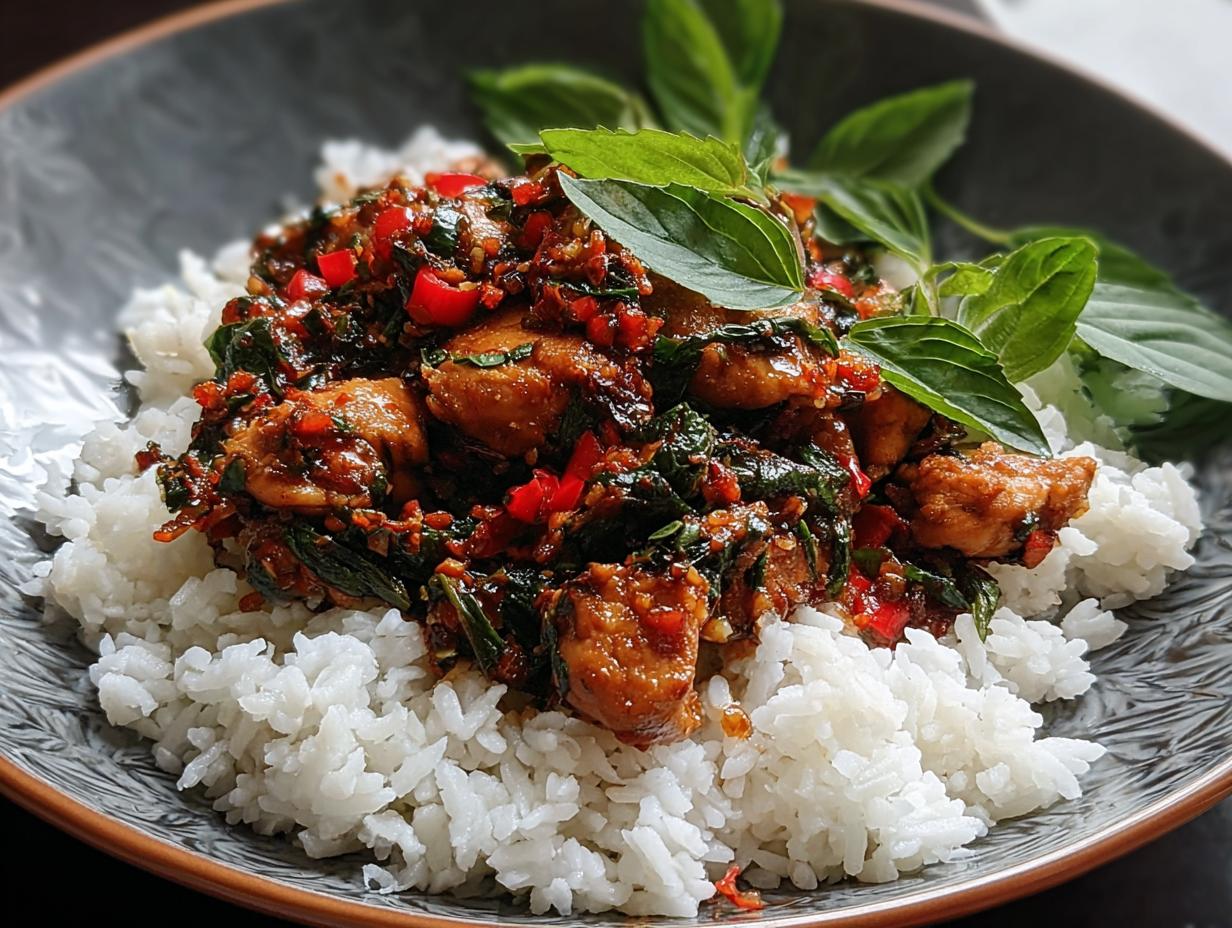 Spicy Thai Basil Chicken: An Amazing 30-Min Meal - Spicy Thai Basil Chicken - main visual representation