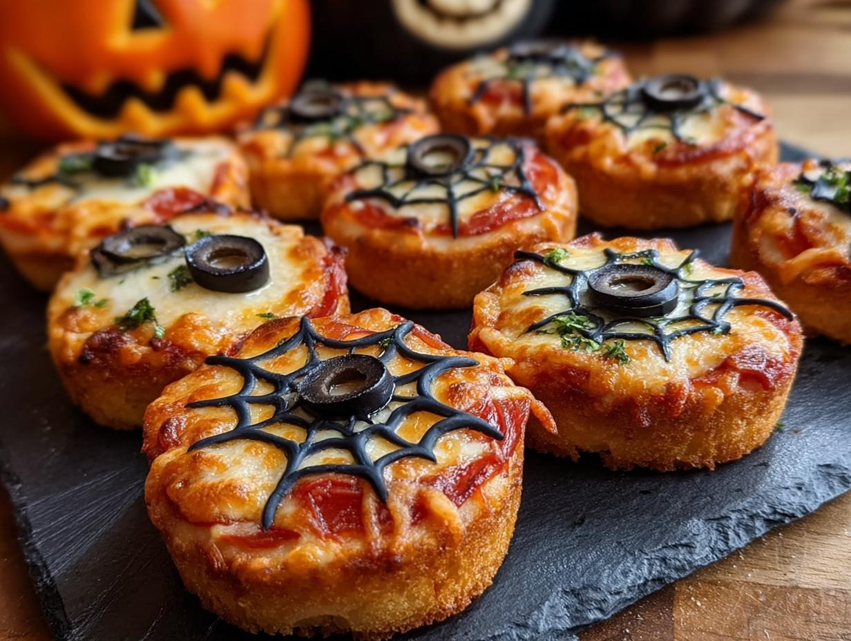 Spiderweb Pizza Bites: 1 Creepy, Cheesy Must-Make - Spiderweb Pizza Bites - additional detail