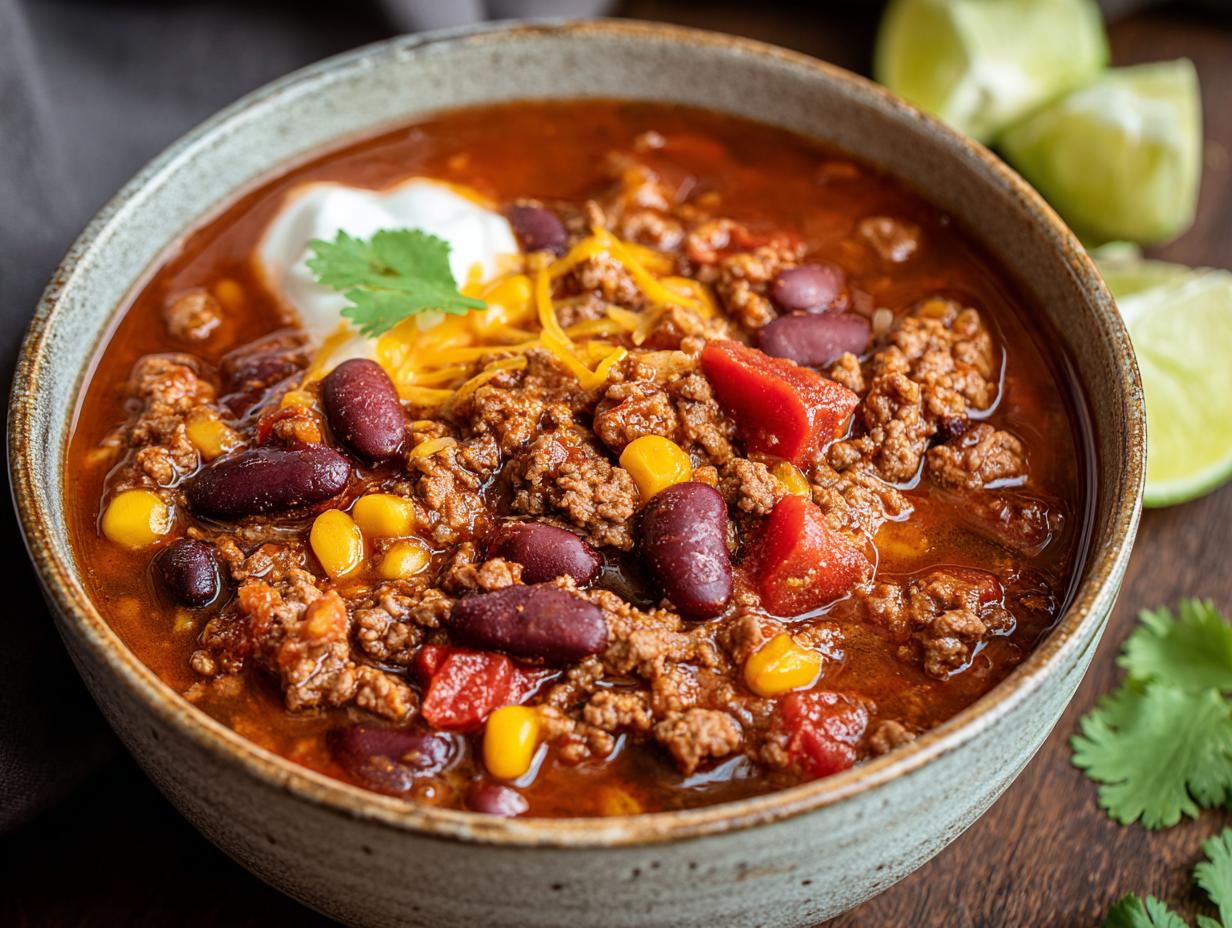 Amazing 1 Hour Stovetop Ground Beef Chili 7 Amazing 1 Hour Stovetop Ground Beef Chili - Stovetop Ground Beef Chili - additional detail