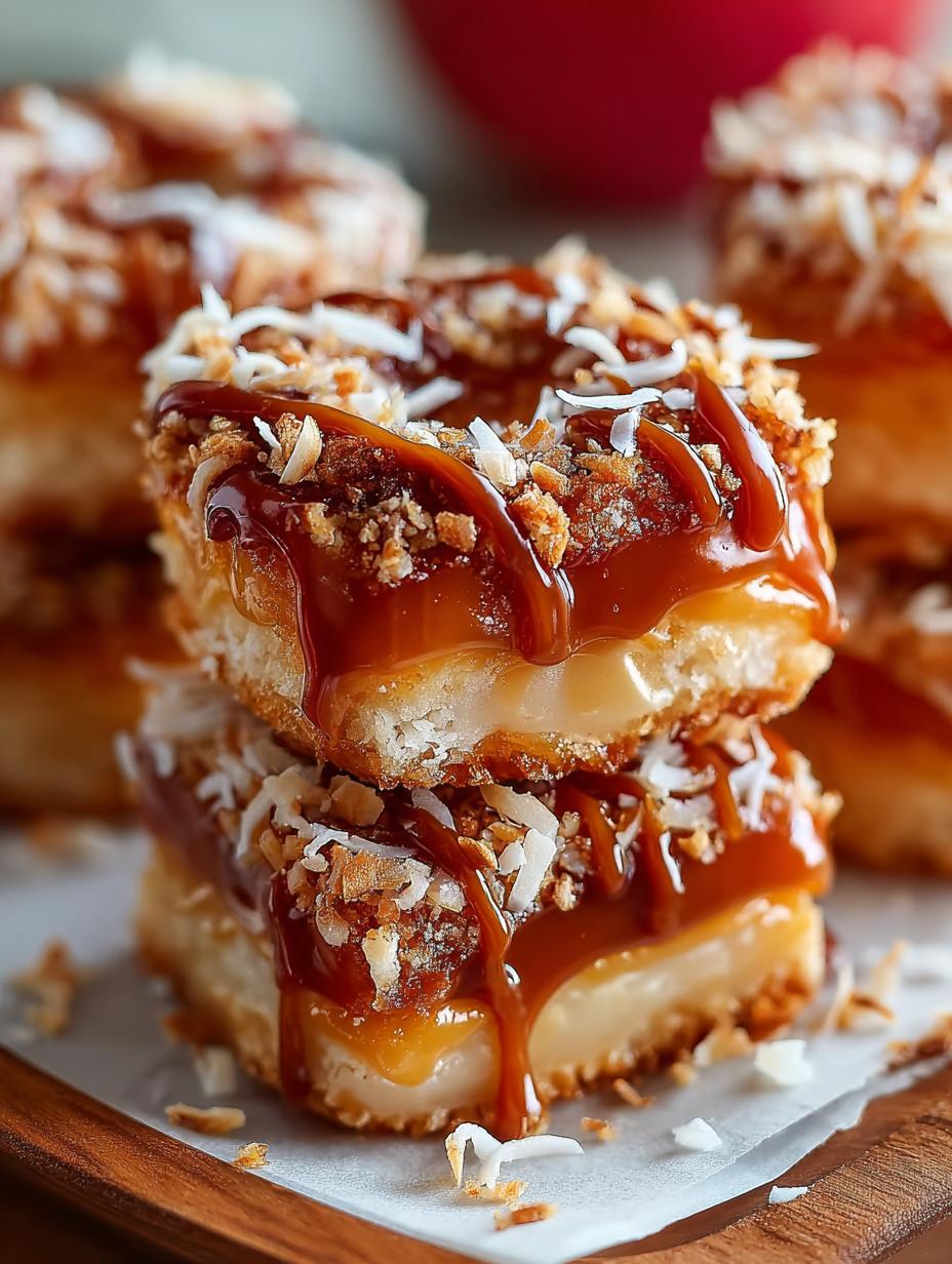 Apple Samoas Caramel Coconut: A Delectable Treat 4 Apple Samoas Caramel Coconut: A Delectable Treat - Apple Samoas Caramel Coconut - main visual representation