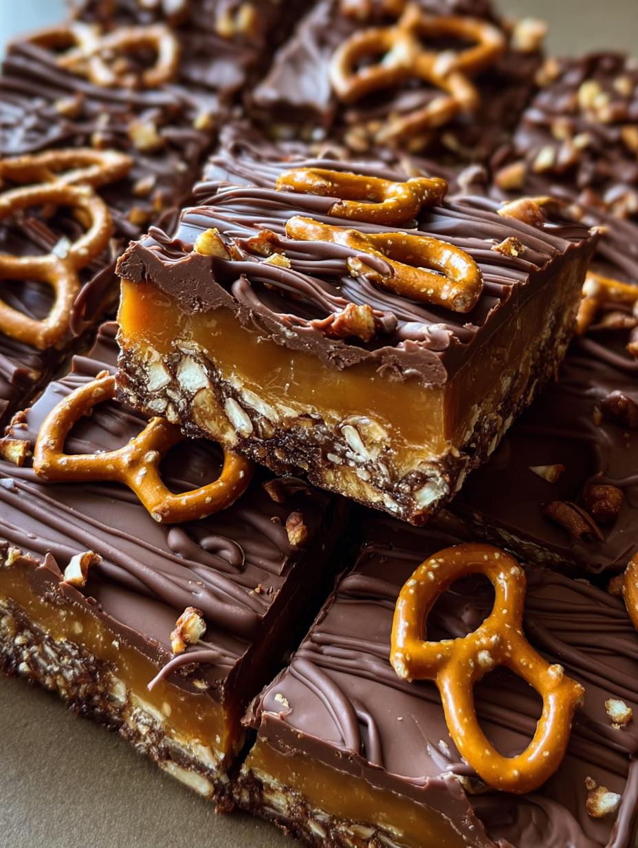 Bake Caramel Pretzel Bars