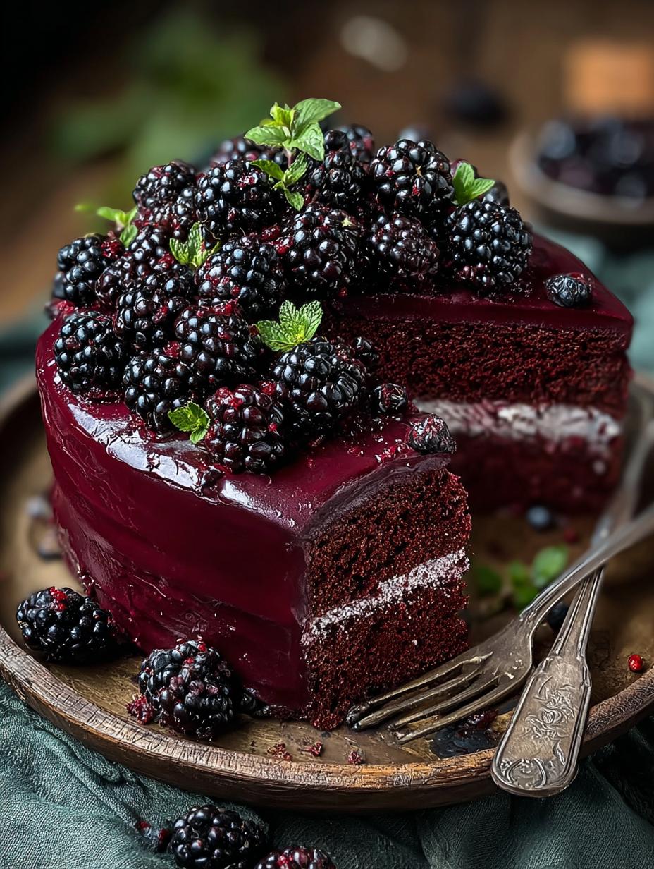 Blackberry Velvet Gothic Cake: A Dark Dessert Delight - Blackberry Velvet Gothic Cake - additional detail