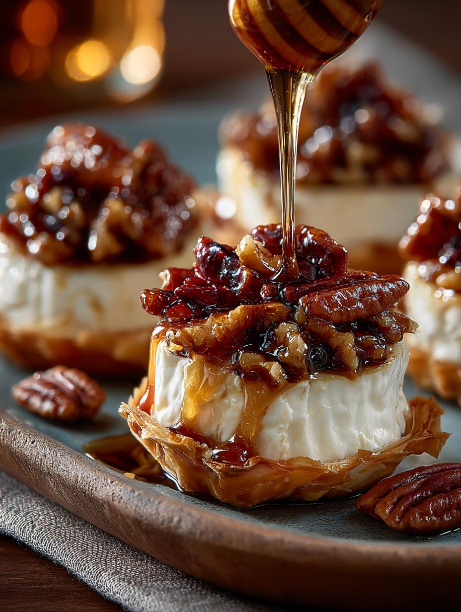 Bourbon Pecan Brie Bites
