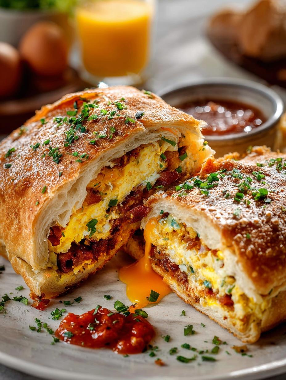 Breakfast Stromboli with Eggs