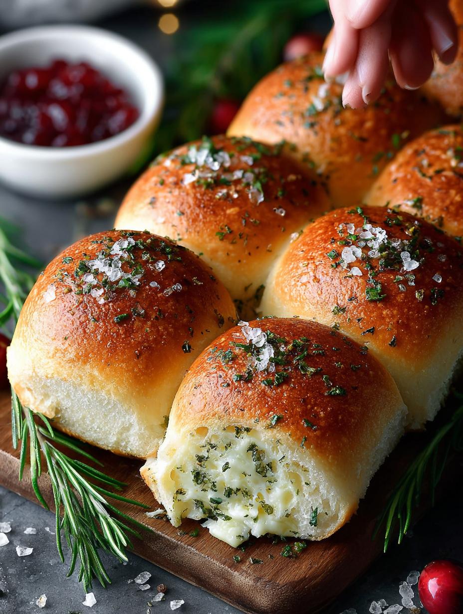 Delicious Cheese Herb Dinner Roll Wreath for Holidays - Cheese Herb Dinner Roll - main visual representation