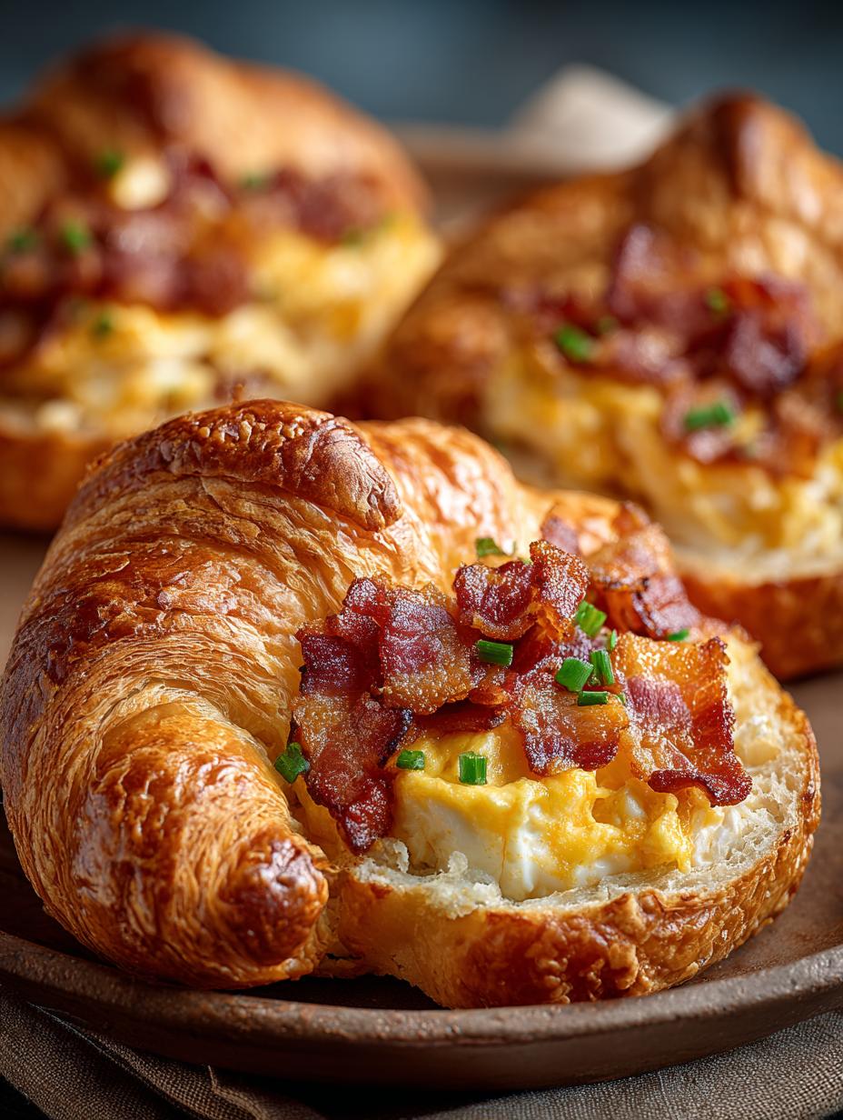 Cheesy Bacon Breakfast Croissant Boats: Ultimate Morning Treats - Cheesy Bacon Breakfast Croissant - main visual representation