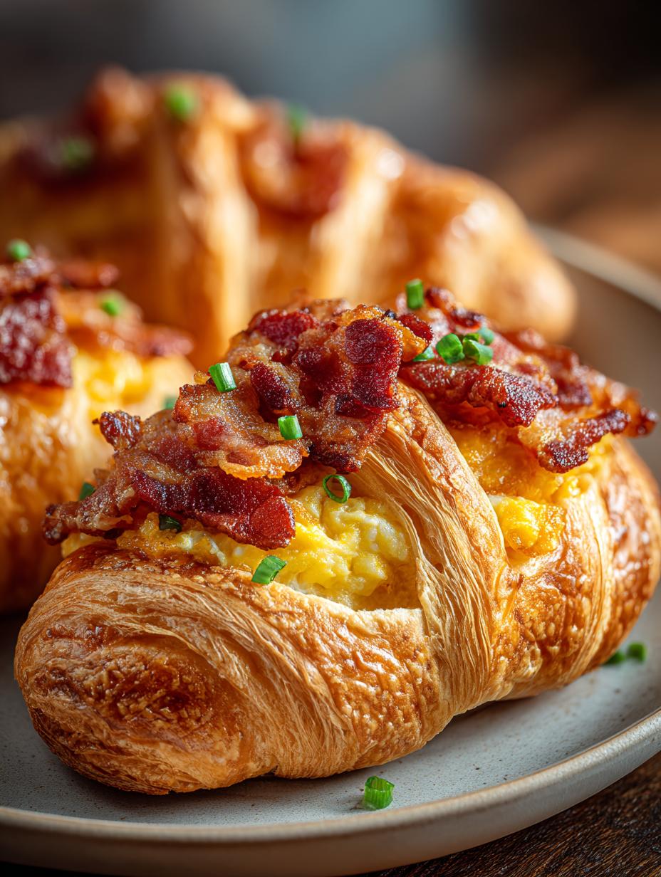 Cheesy Bacon Breakfast Croissant