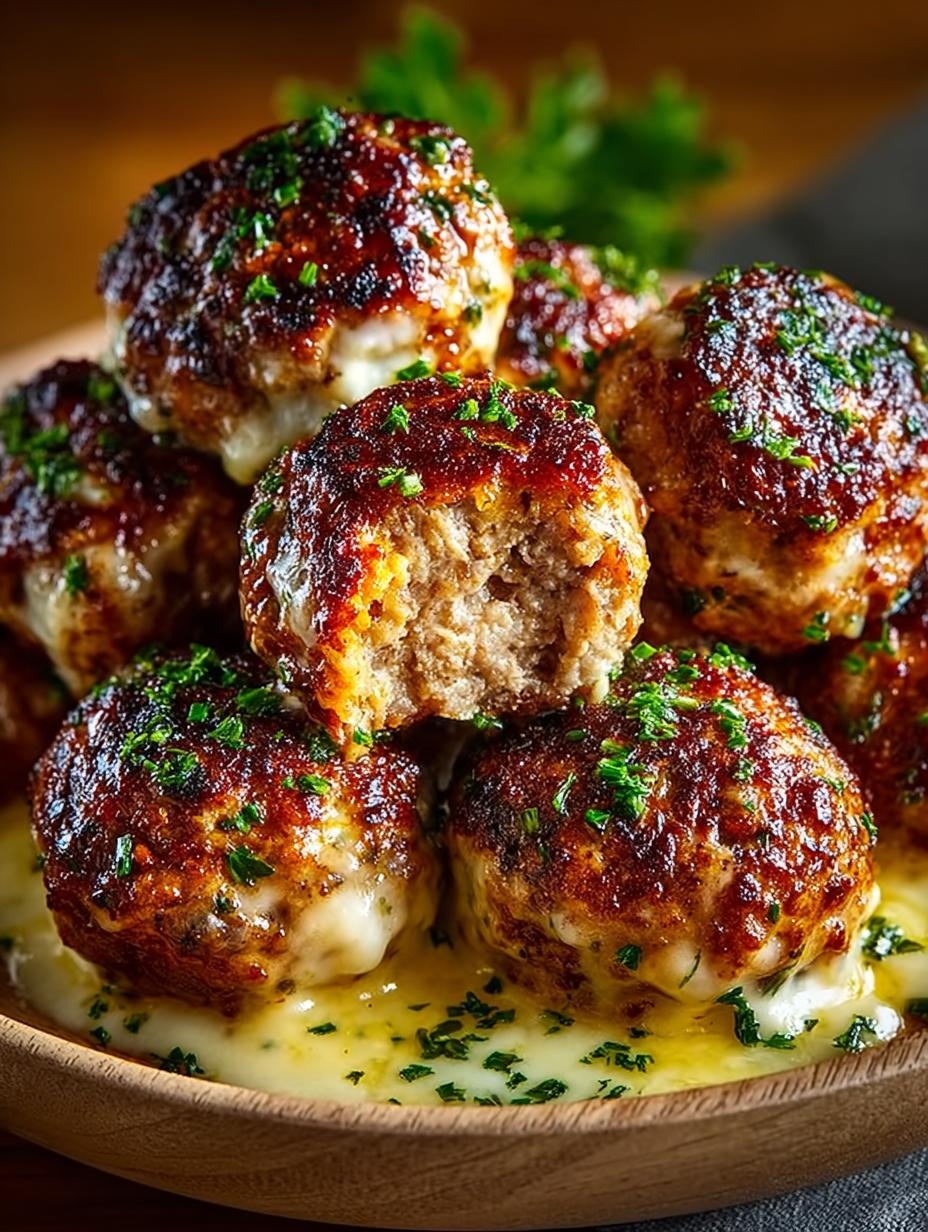 Cheesy Garlic Butter Meatballs