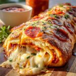 Cheesy Pepperoni Olive Stromboli