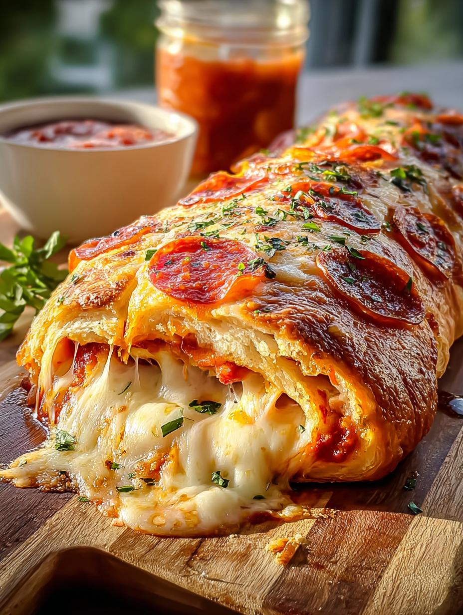 Cheesy Pepperoni Olive Stromboli