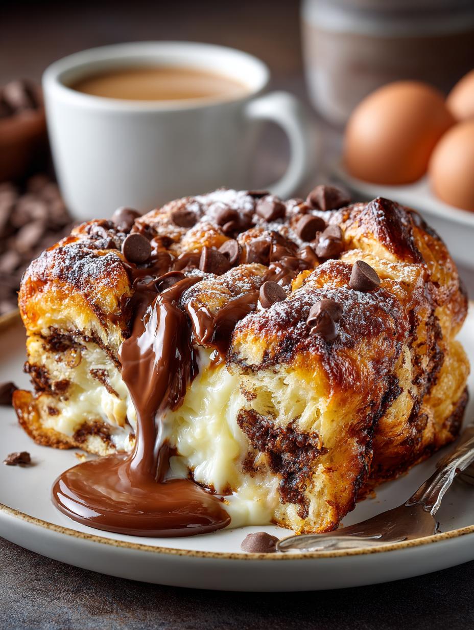 Decadent Chocolate Croissant Breakfast Bake Recipe - Chocolate Croissant Breakfast Bake - main visual representation