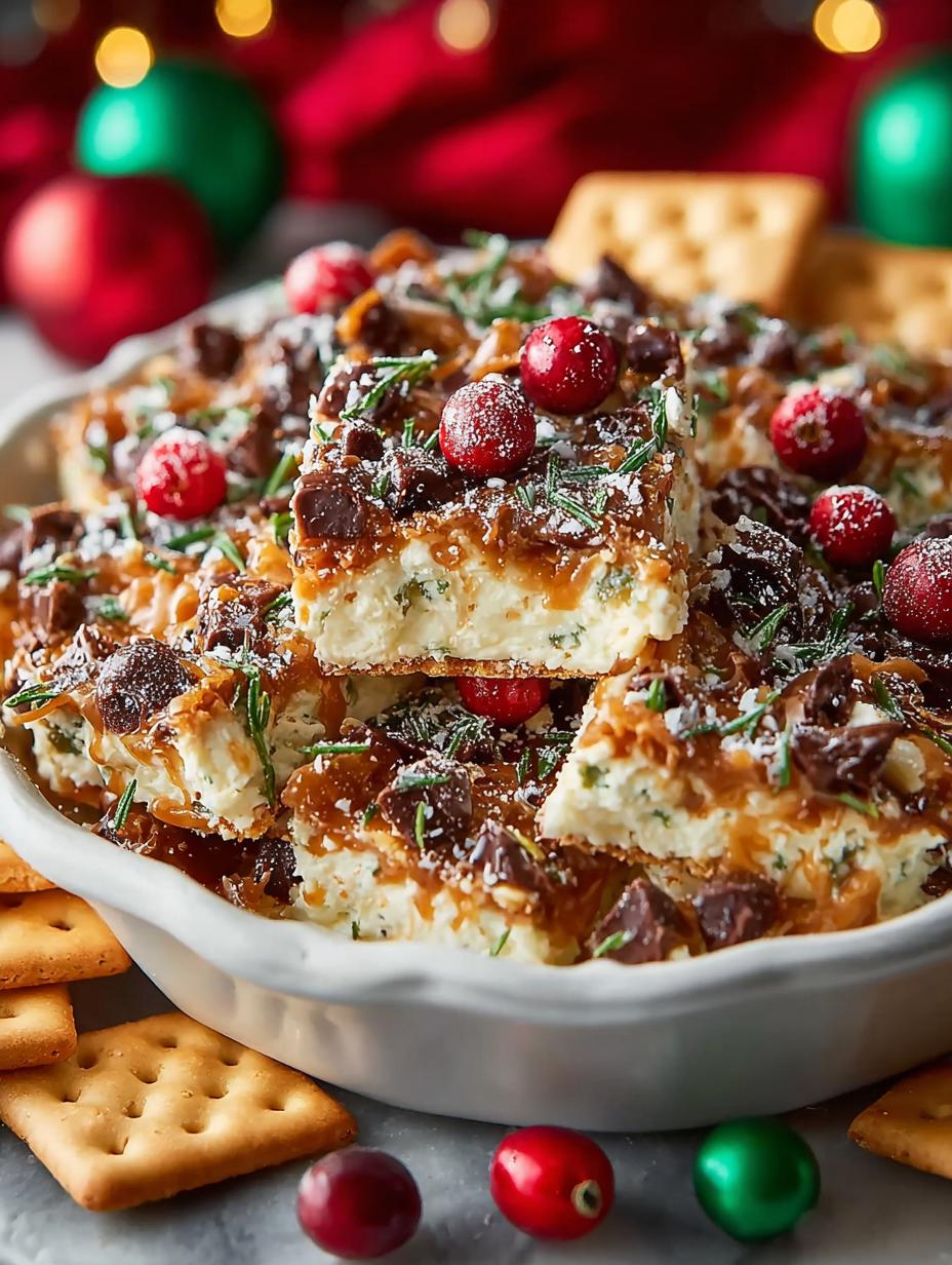 Delicious Christmas Crack with festive toppings ready for the holidays