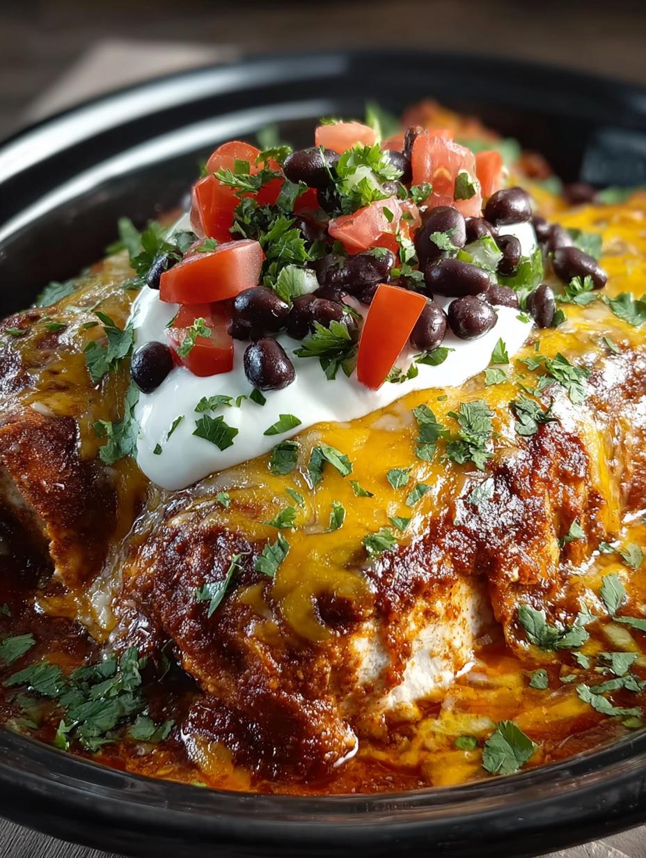 Creamy Crockpot Chicken Enchilada