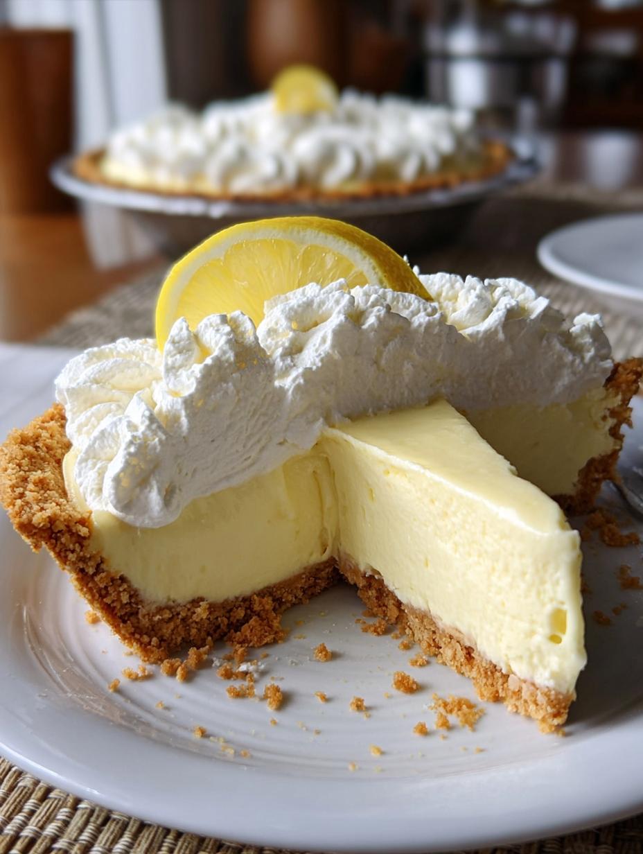 Amazing Creamy Lemon Icebox Pie 🌟 Your New Favorite - Creamy Lemon Icebox Pie - close-up of the pie filling