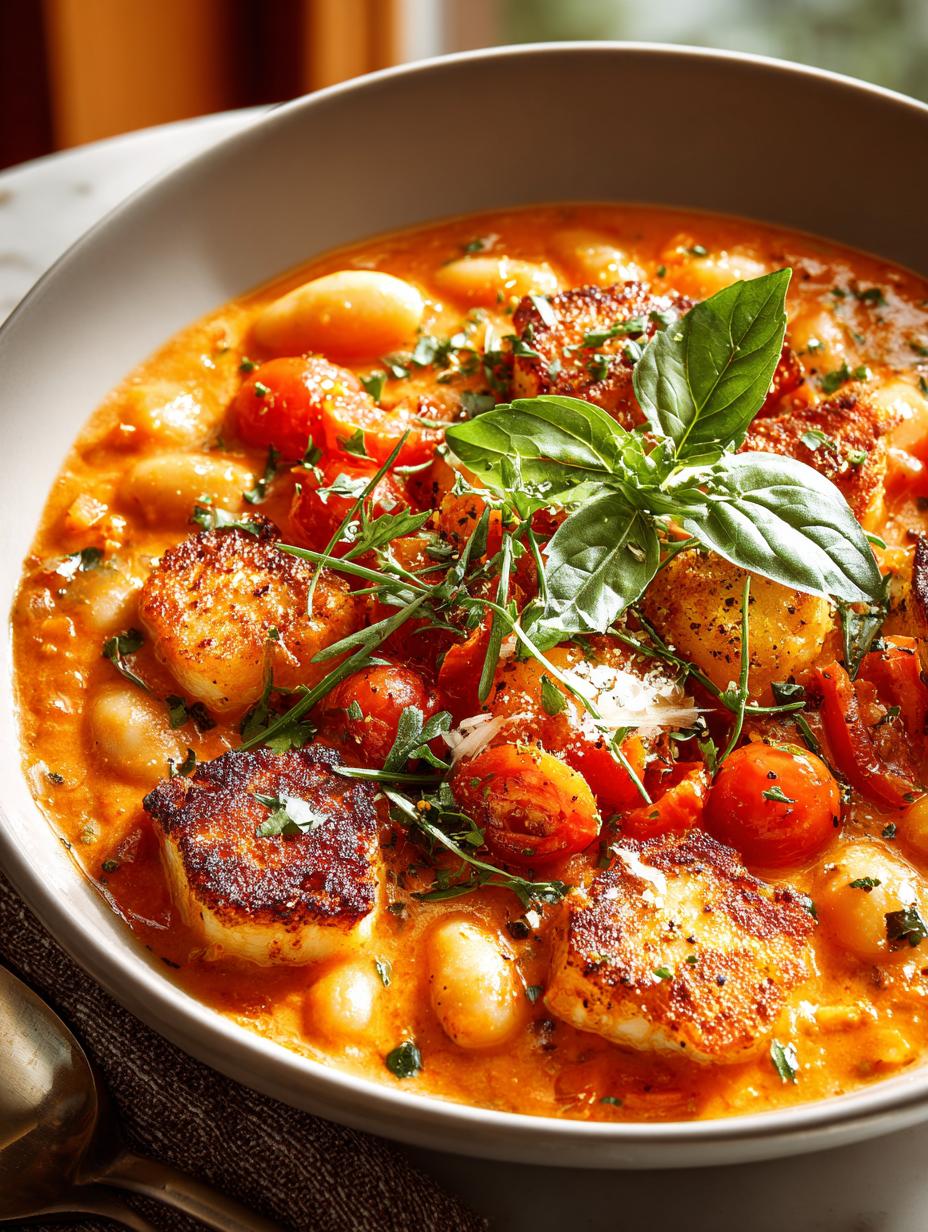 Creamy White Bean Tomato Soup with Crispy Halloumi - Creamy White Bean Tomato - main visual representation