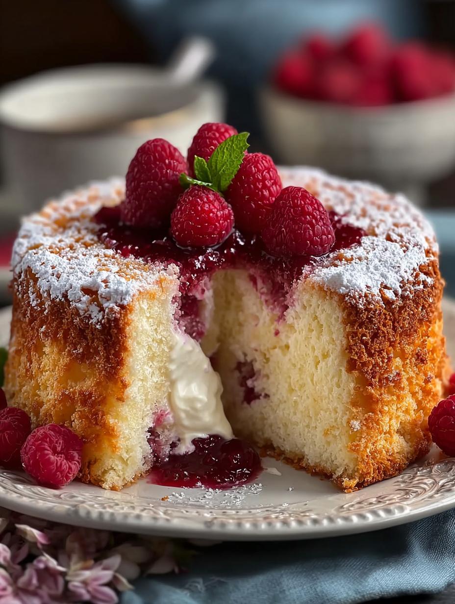 Fluffy Raspberry Angel Food Cake: A Light Delight - Fluffy Raspberry Angel Food - additional detail