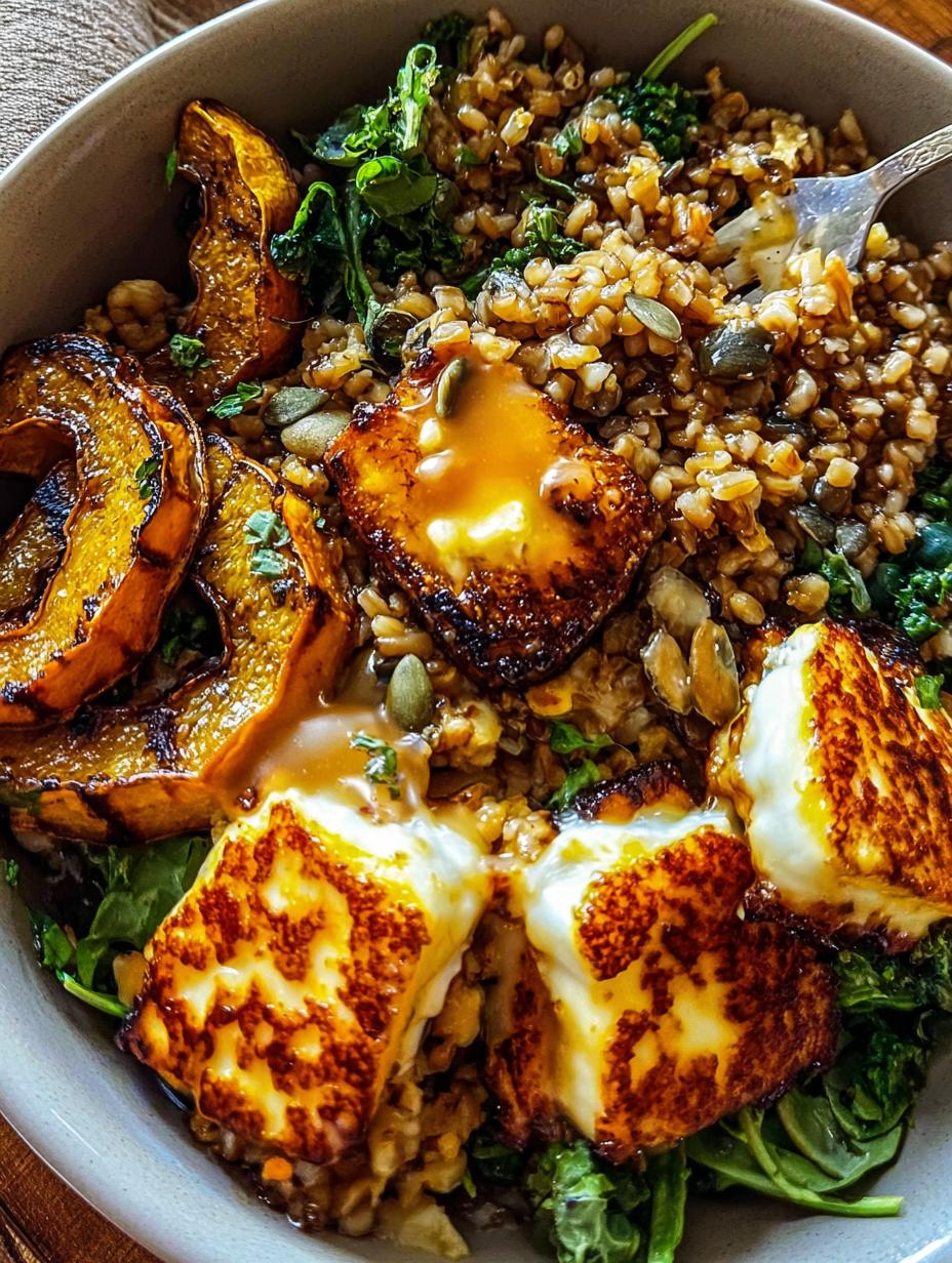 Halloumi Farro Bowls Maple