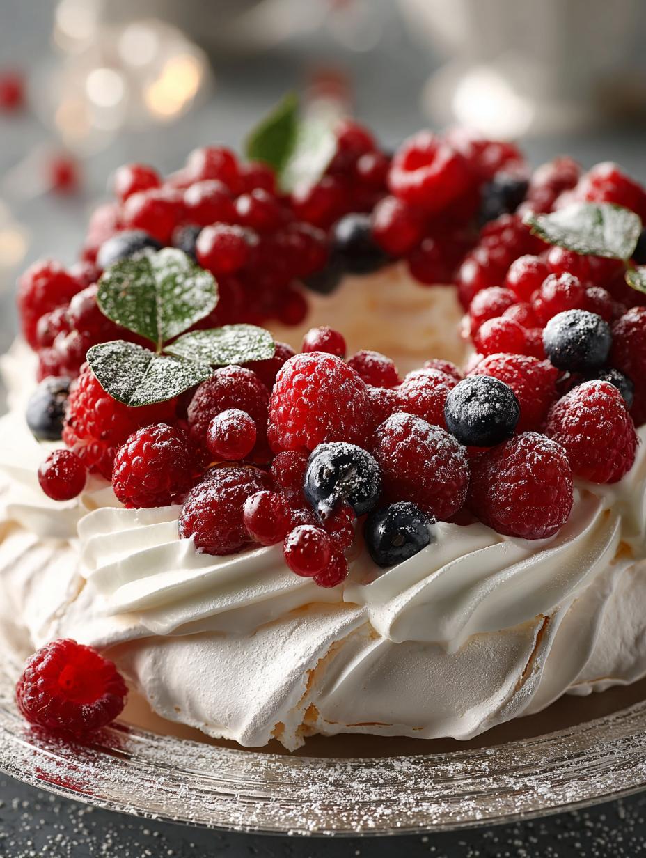 Delightful Holiday Berry Meringue Wreath Recipe - Holiday Berry Meringue Wreath - main visual representation