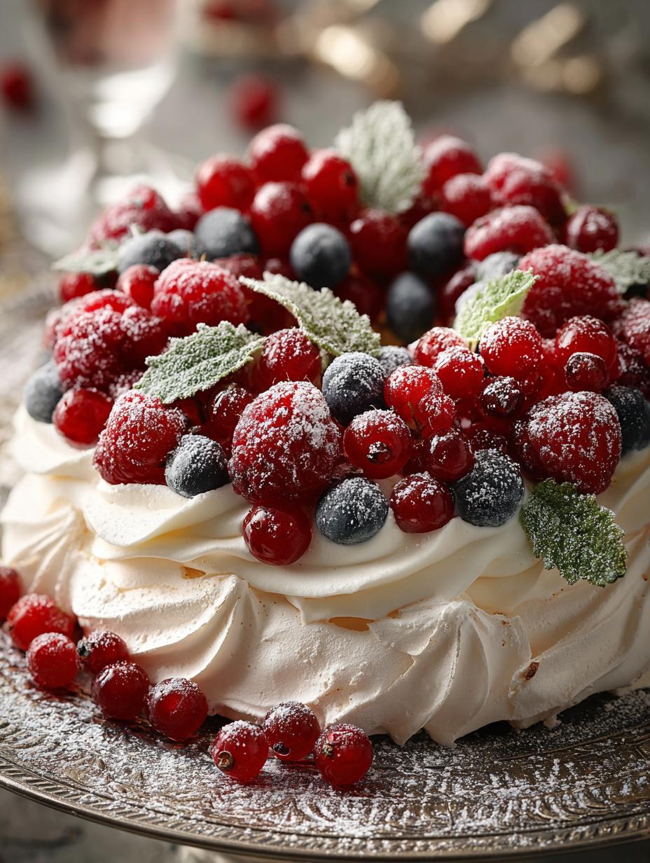 Holiday Berry Meringue Wreath
