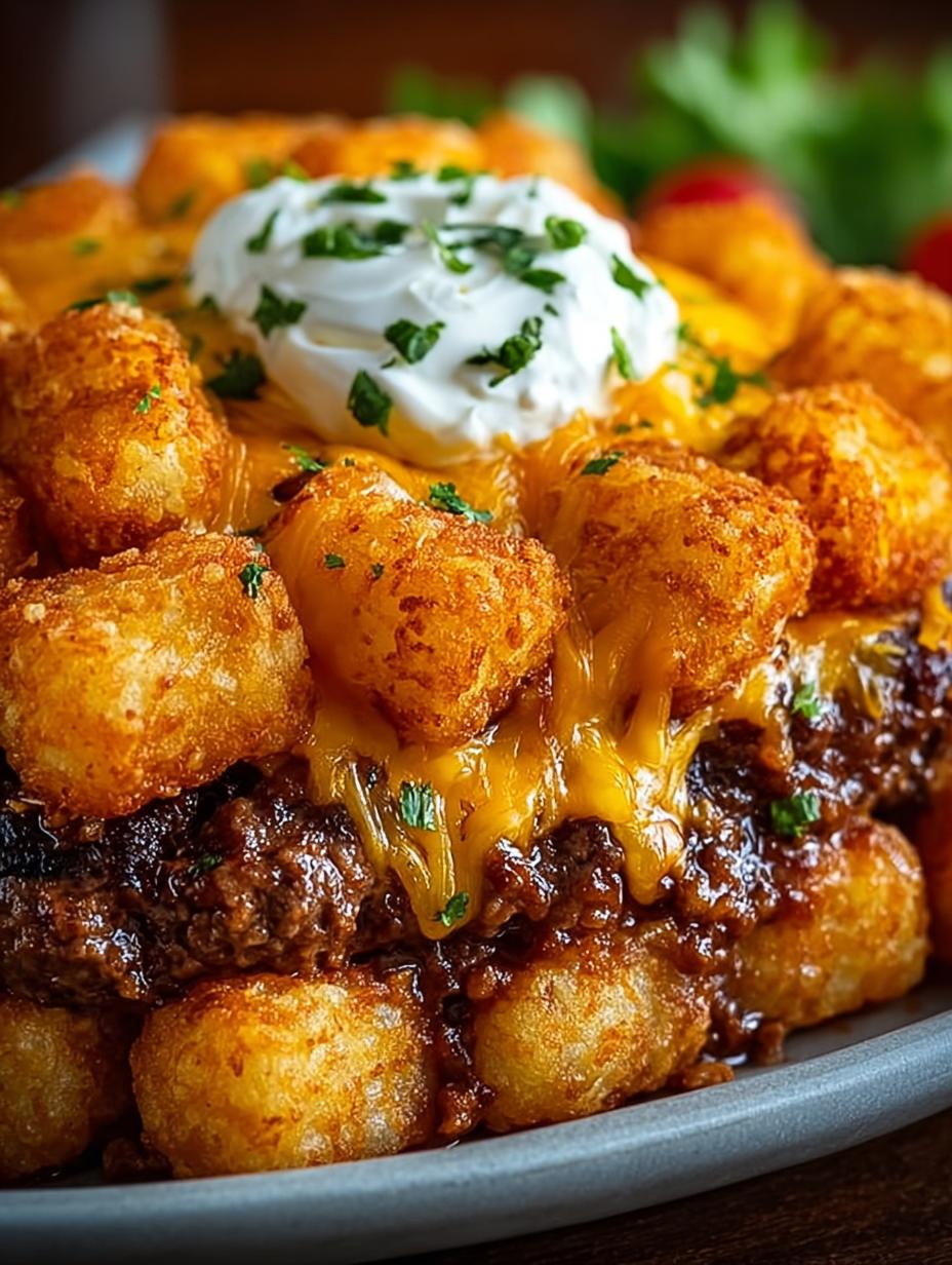 Irresistible Cheeseburger Tater Tot Casserole Delight - Irresistible Cheeseburger Tater Tot - additional detail