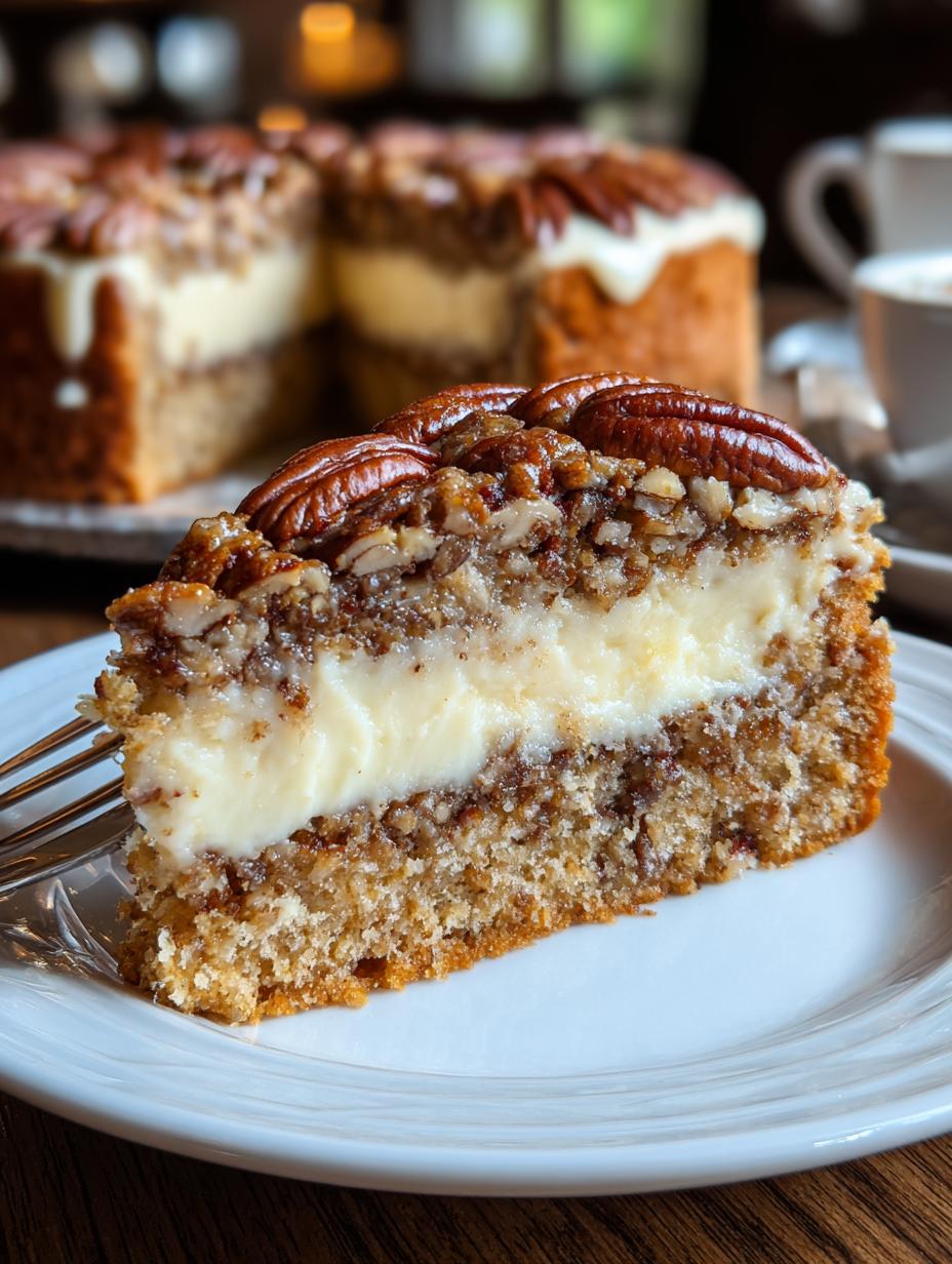 Gooey topping being poured over the Irresistible Gooey Butter Pecan cake base