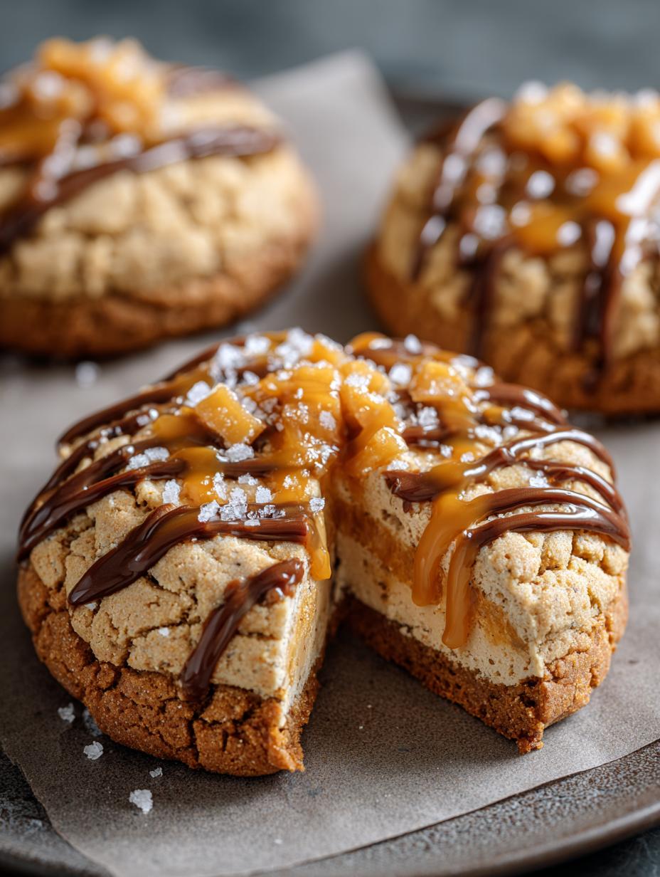 Irresistible Salted Caramel Cheesecake - cookies on baking sheet