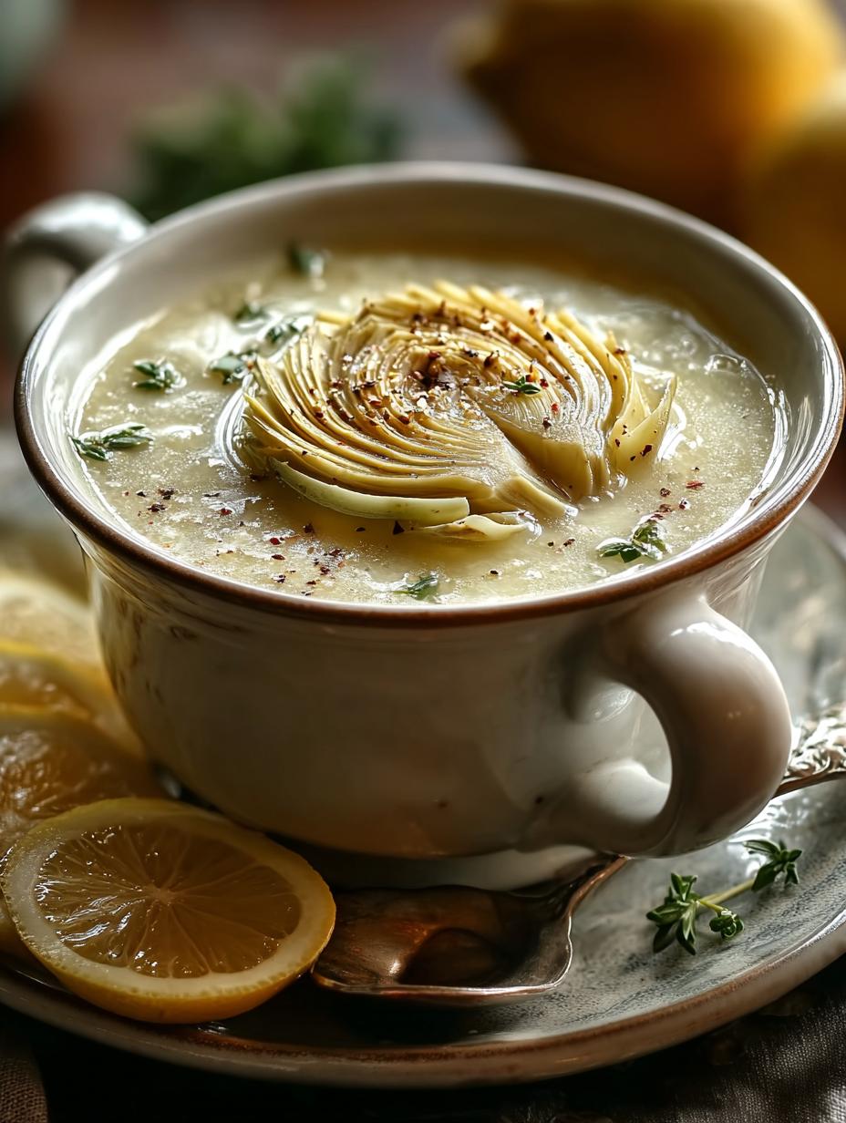 Lemony Tuscan Artichoke Soup