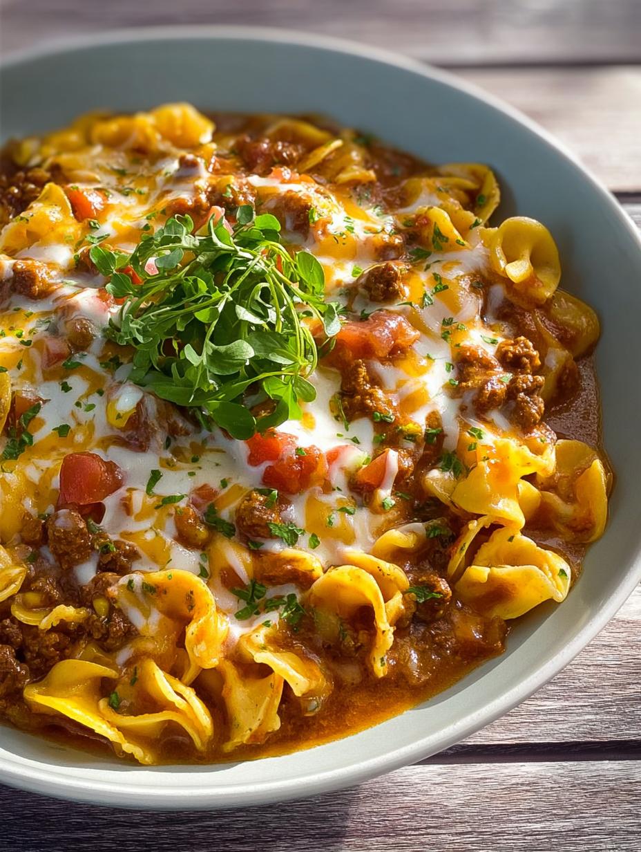Ingredients for Mexican Taco Pasta including pasta, cheese, and spices