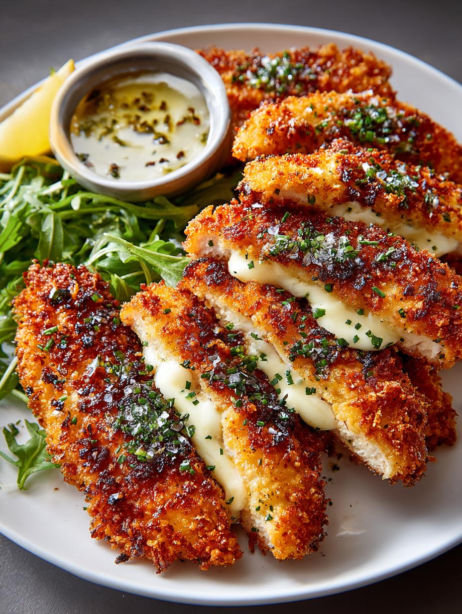 Parmesan Crusted Chicken Tenders with Creamy Lemon Sauce - Parmesan Crusted Chicken Tenders - main visual representation