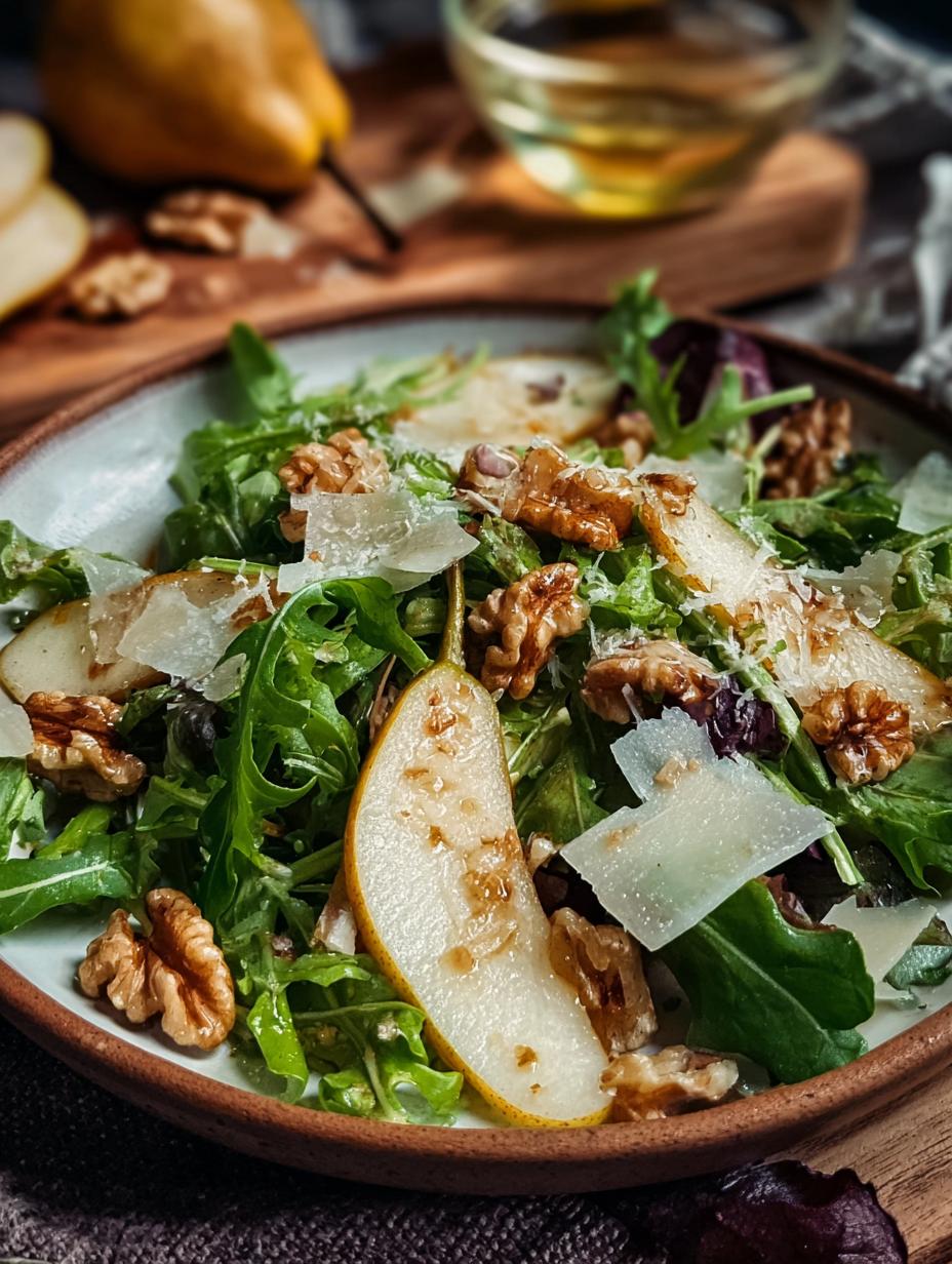 Pear Rocket Salad Parmesan: Easy 15-min Gourmet Dish - Pear Rocket Salad Parmesan - main visual representation