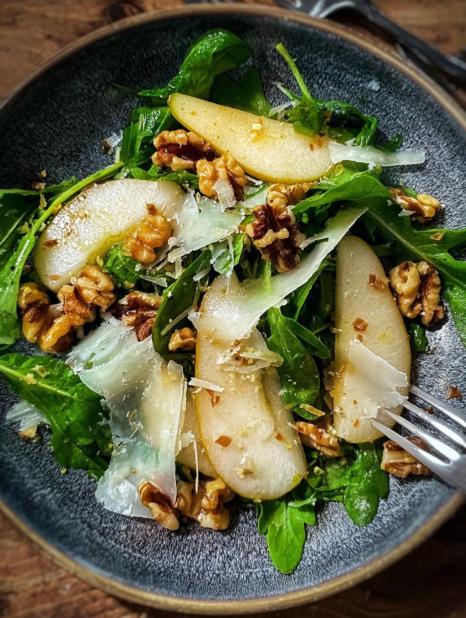Pear Rocket Salad Parmesan: Easy 15-min Gourmet Dish - Pear Rocket Salad Parmesan - additional detail