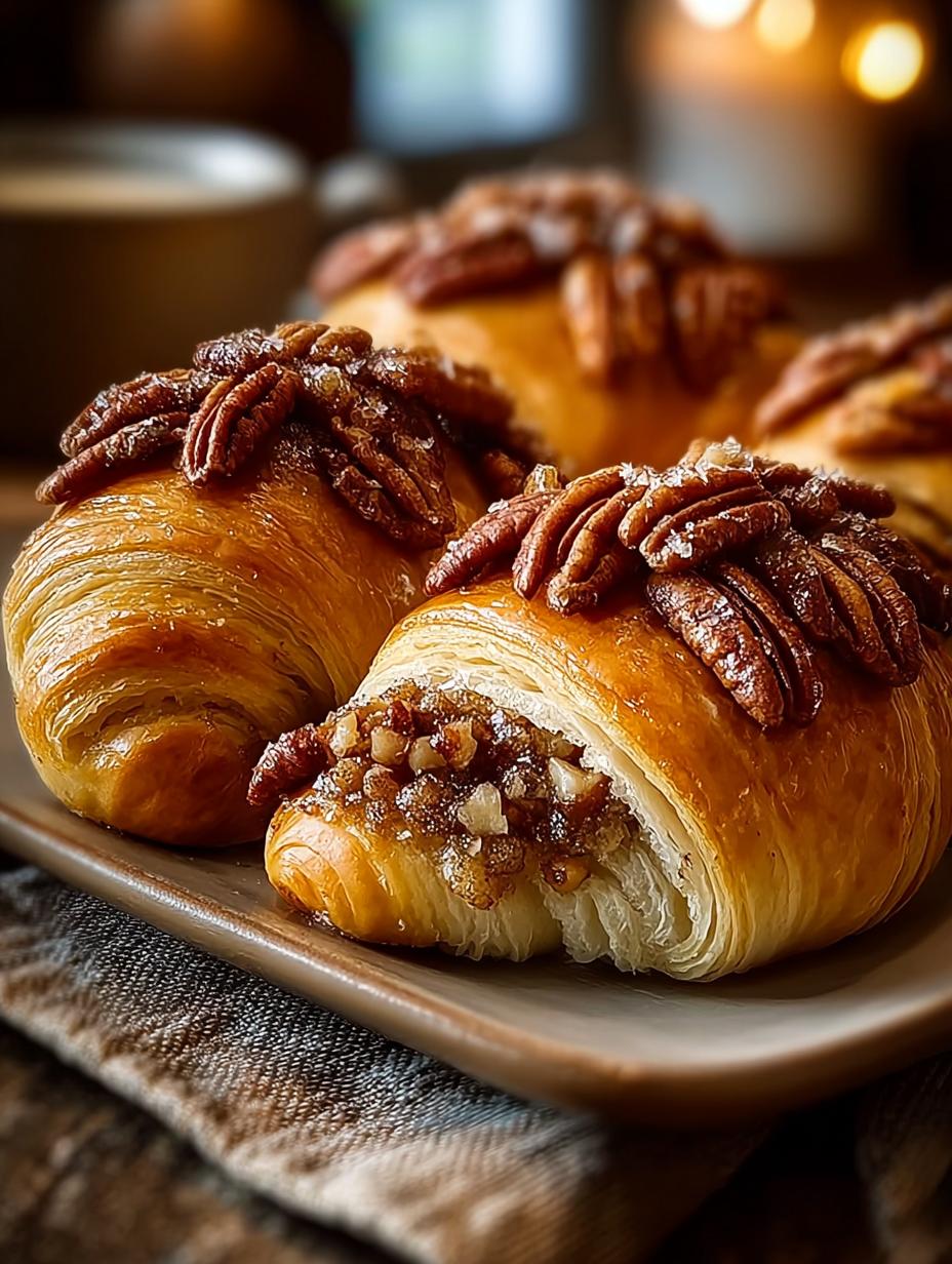 Delicious Pecan Pie Crescent Rolls ready to be served