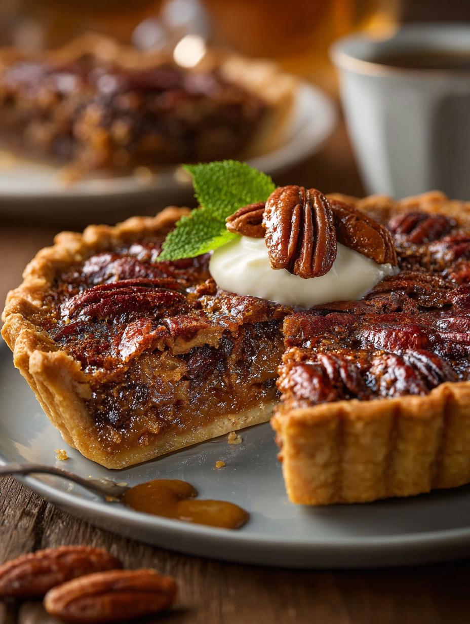 Classic Pecan Pie with Bourbon Whipped Cream Recipe - Pecan Pie with Bourbon - main visual representation