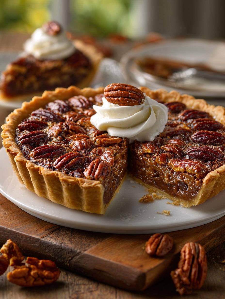 Classic Pecan Pie with Bourbon Whipped Cream Recipe - Pecan Pie with Bourbon - additional detail