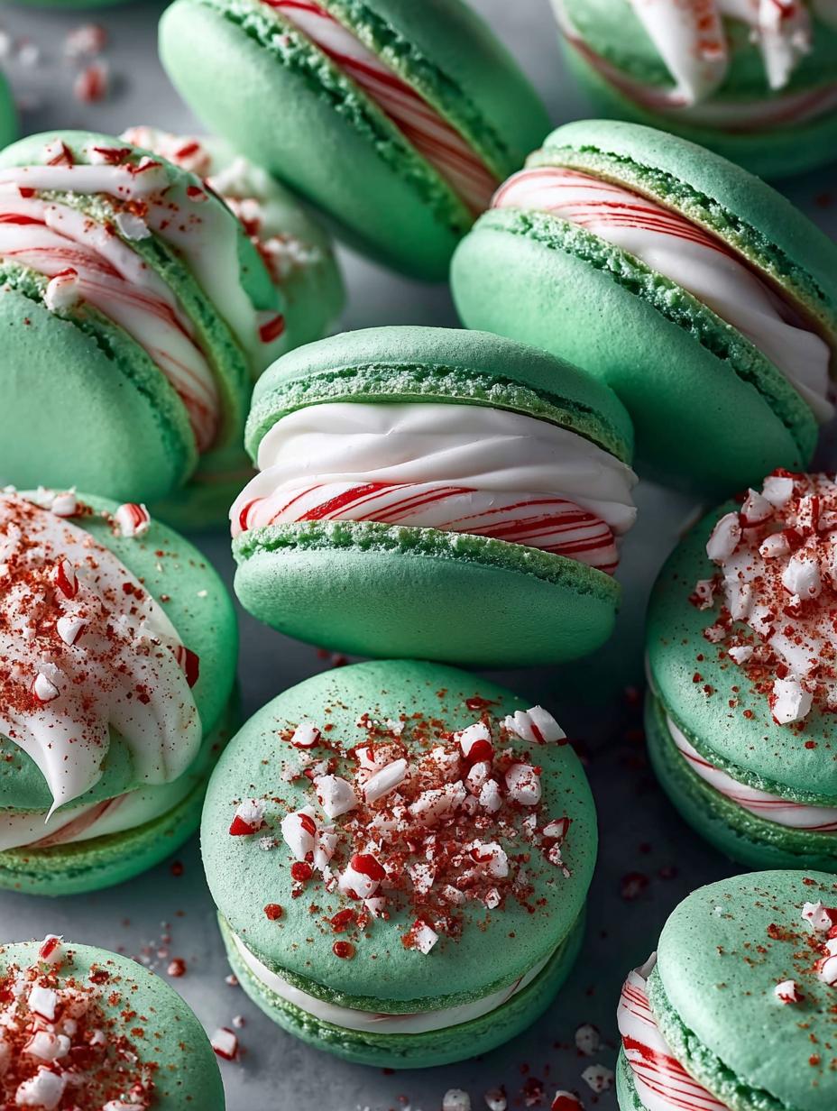 Peppermint Macarons with White Chocolate Delight - Peppermint Macarons with White - main visual representation