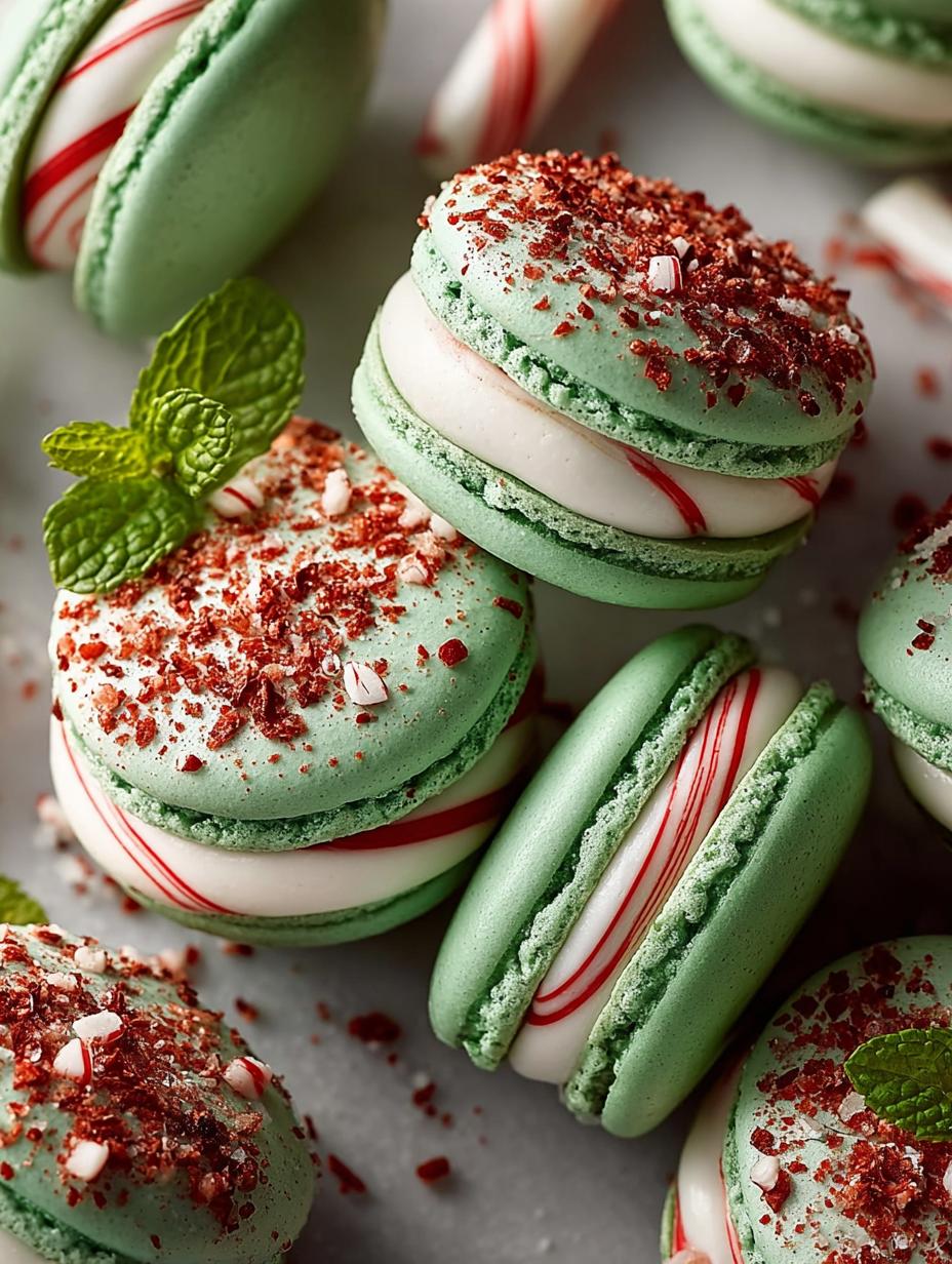 Peppermint Macarons with White Chocolate Delight - Peppermint Macarons with White - additional detail