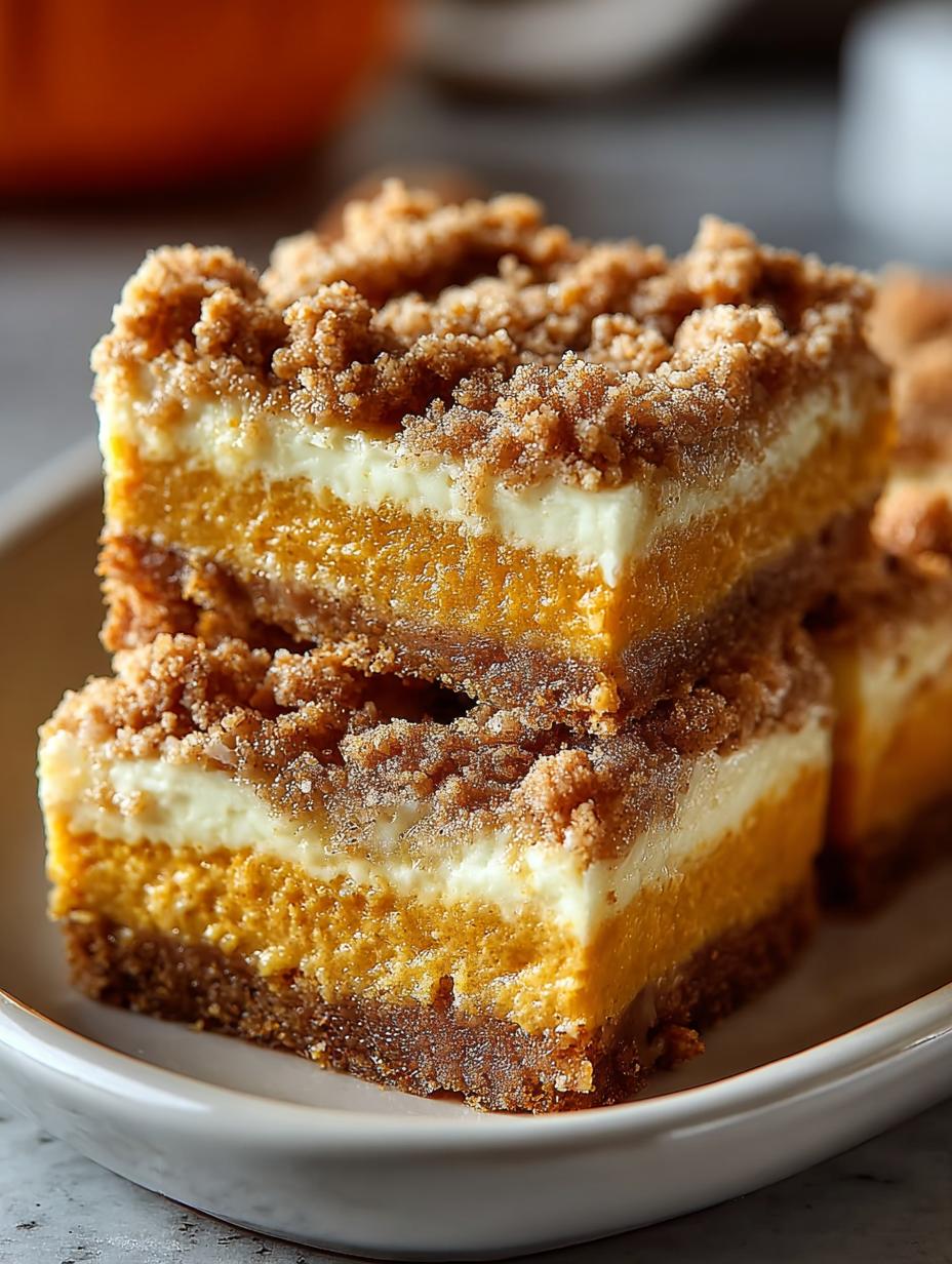 Pumpkin Cheesecake Bars Streusel