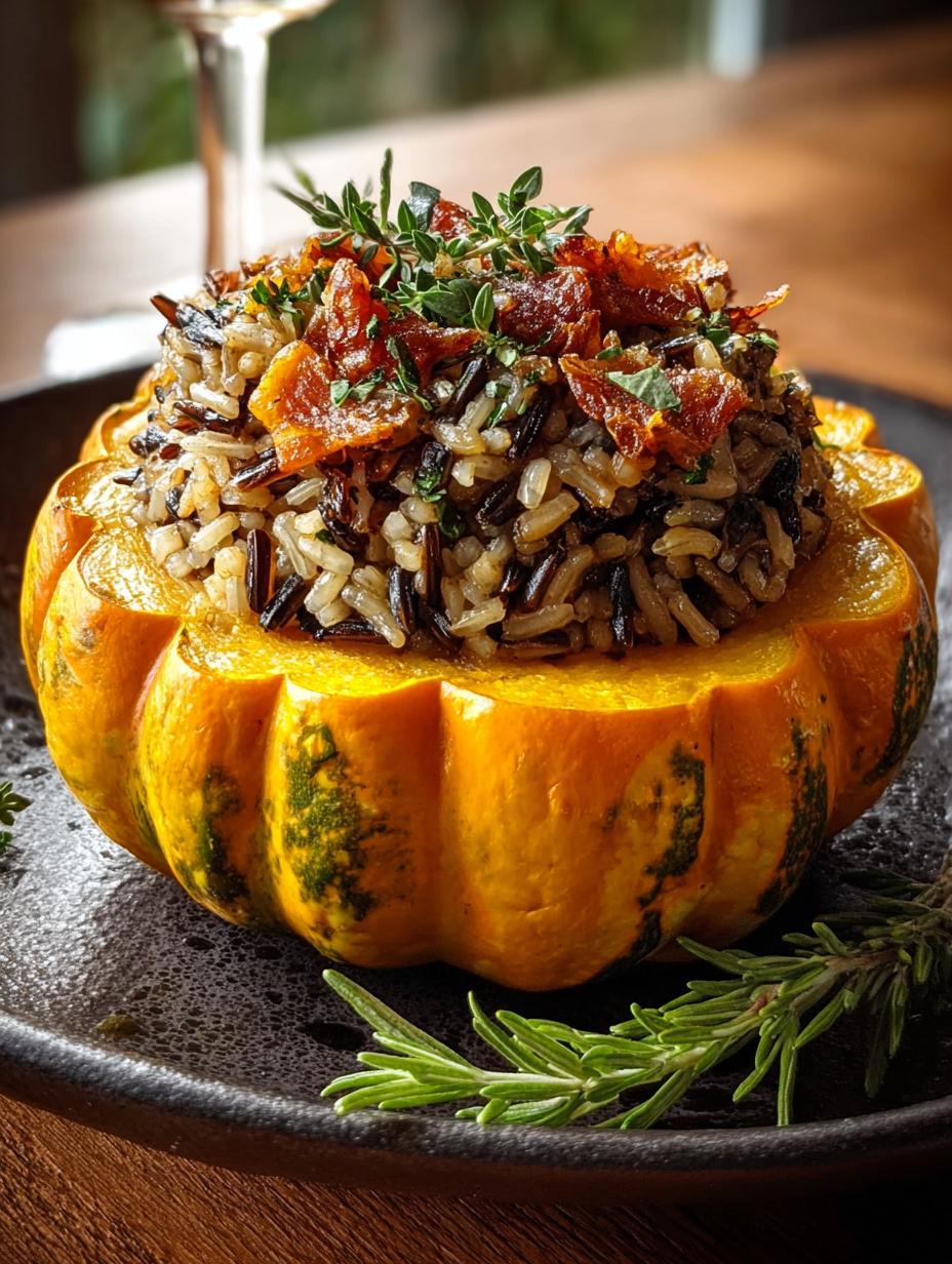 Pumpkin Stuffed Wild Rice